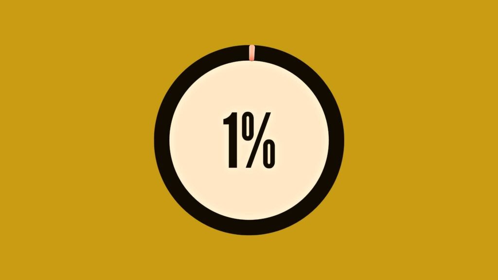 The cover image for this post includes the number 1 with a percentage sign inside a circle with a black border. At the top of the border, 1 percent of the circle includes a color revealing a small slice of the bigger circle.